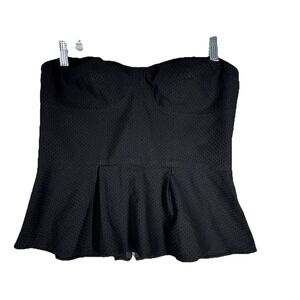 Express‎ Shirt Womens 6 Black Peplum Romantic Feminine Neutral Dark Fairy Edgy
